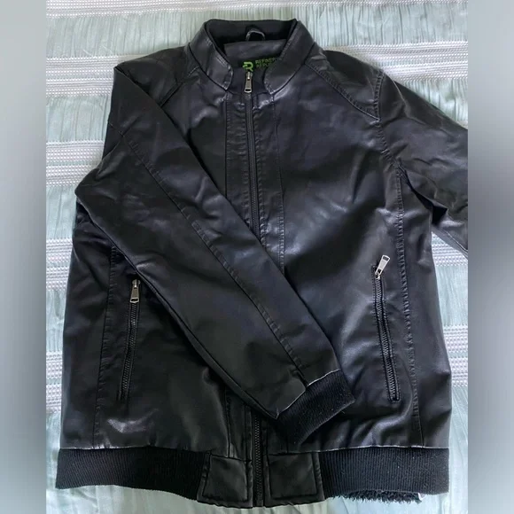 Black leather jacket